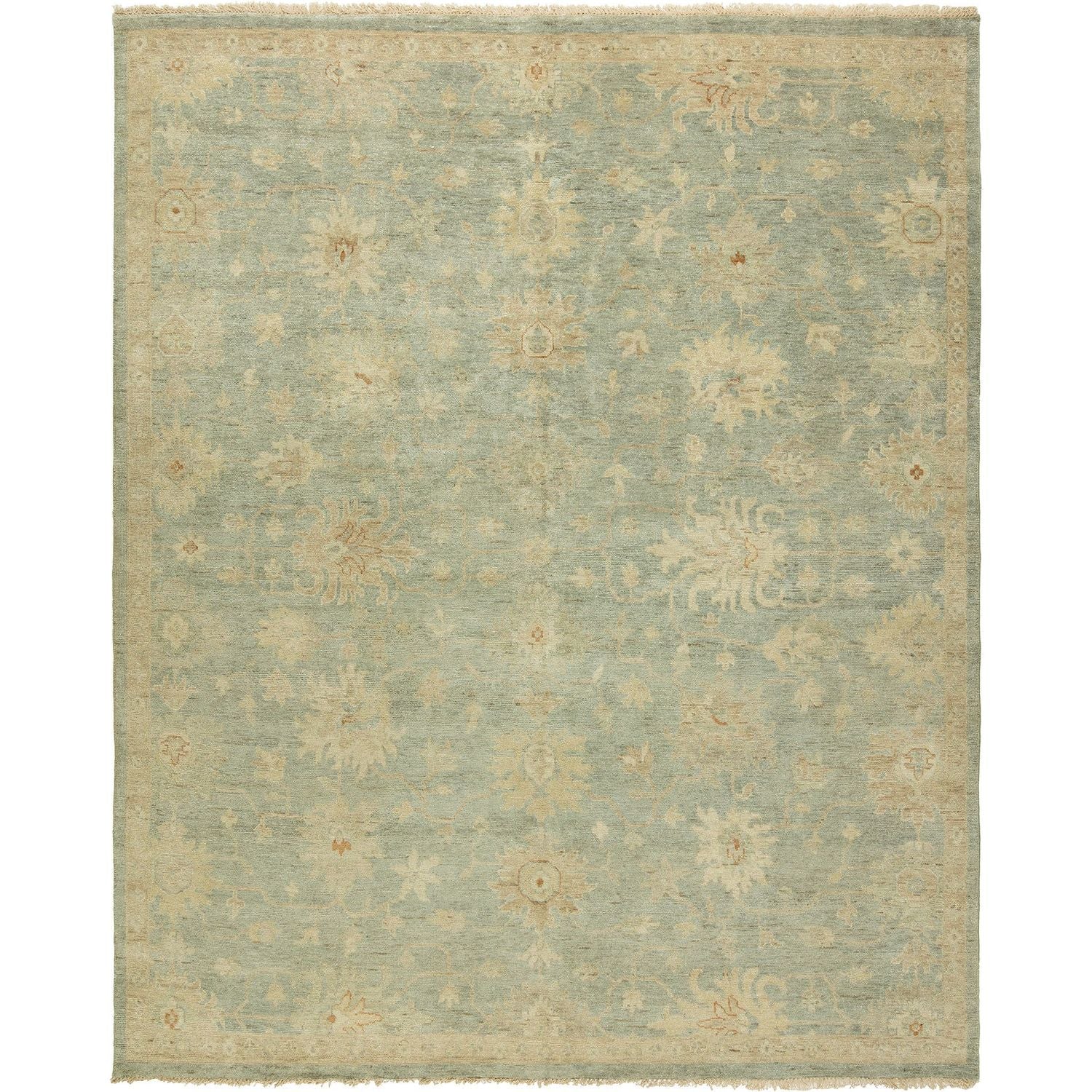 HAND KNOTTED OUSHAK AQUA RUG/RUNNER