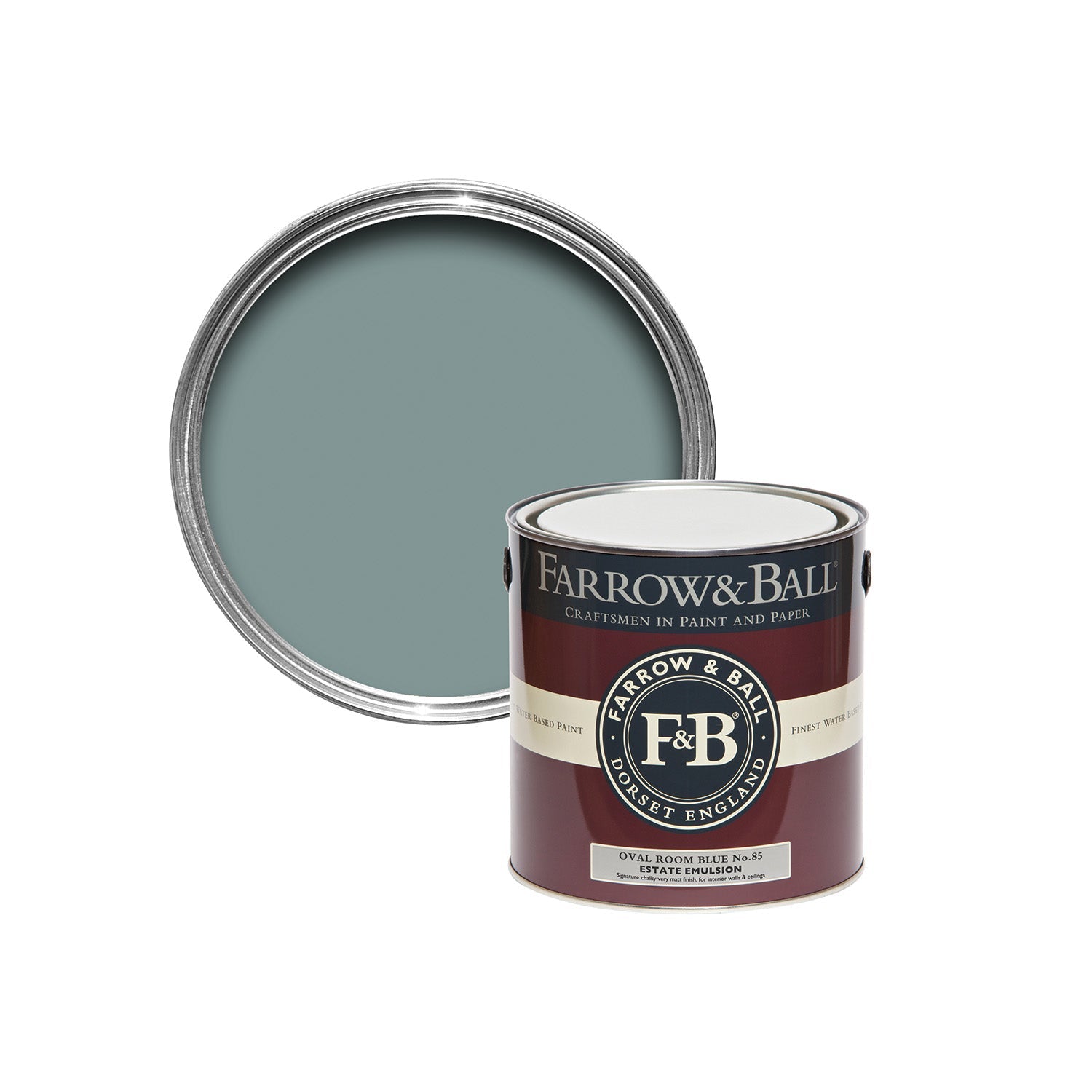 Farrow & Ball Oval Room Blue No. 85 paint Sample Pot, duvallatelier.com