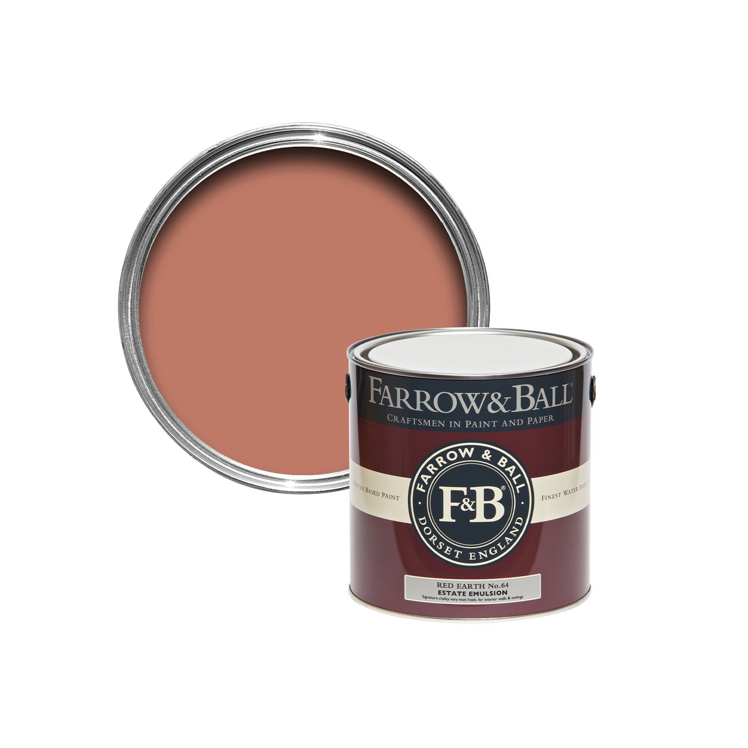 Farrow & Ball Red Earth No. 64 paint sample pot, duvallatelier.com