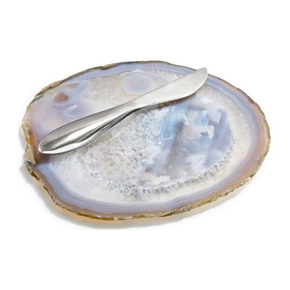 ITA GEMSTONE CHEESE PLATE & SPREADER SMOKE