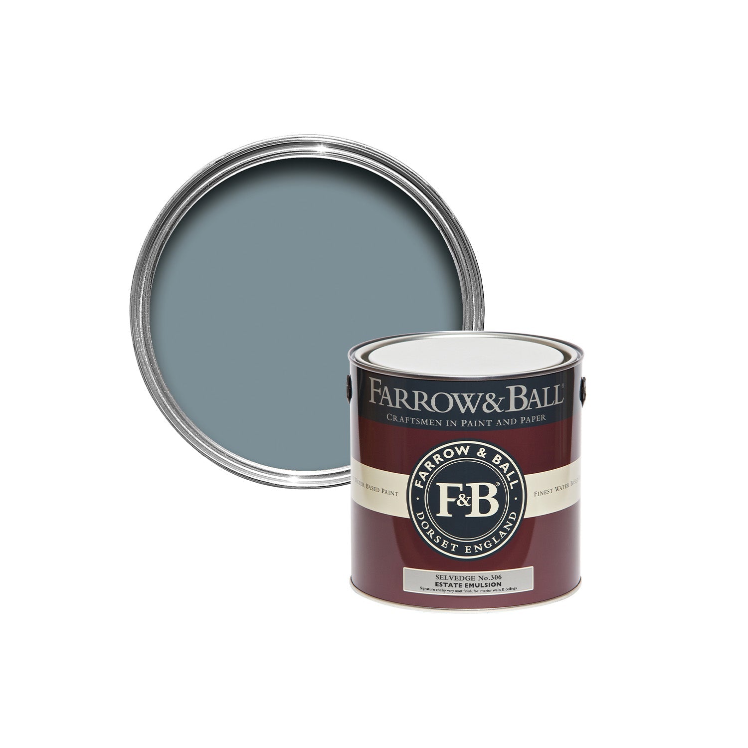 Farrow & Ball Selvedge No. 306 paint sample pot, duvallatelier.com