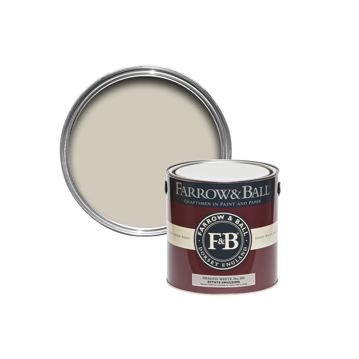 Farrow &amp; Ball Shaded White No. 201 Sample Pot paint sample pot, duvallatelier.com