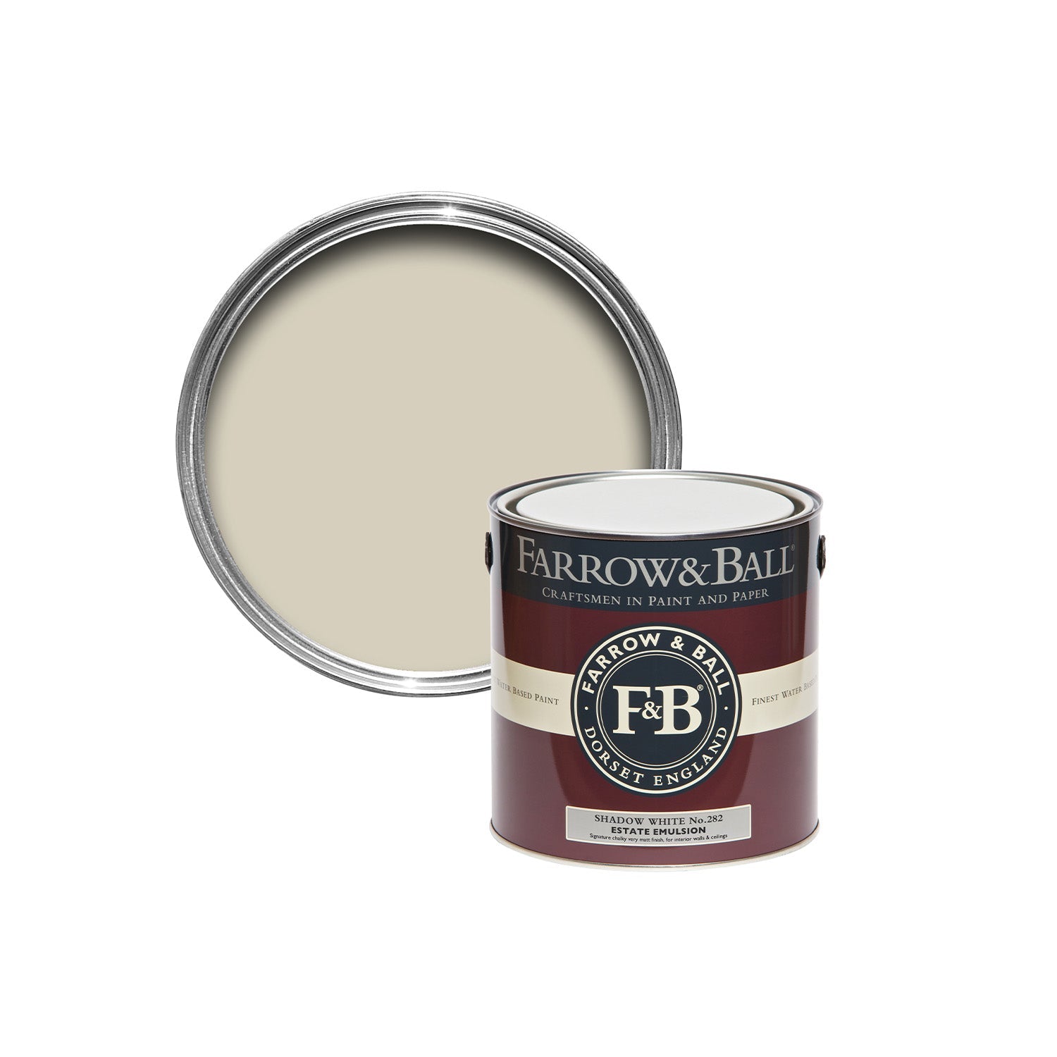Farrow &amp; Ball Shadow White No. 282 paint sample pot, duvallatelier.com