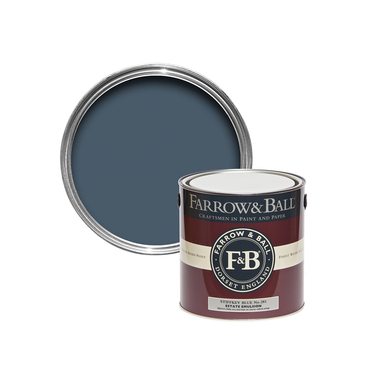 Farrow & Ball Stiffkey Blue No. 281 Sample Pot paint, duvallatelier.com