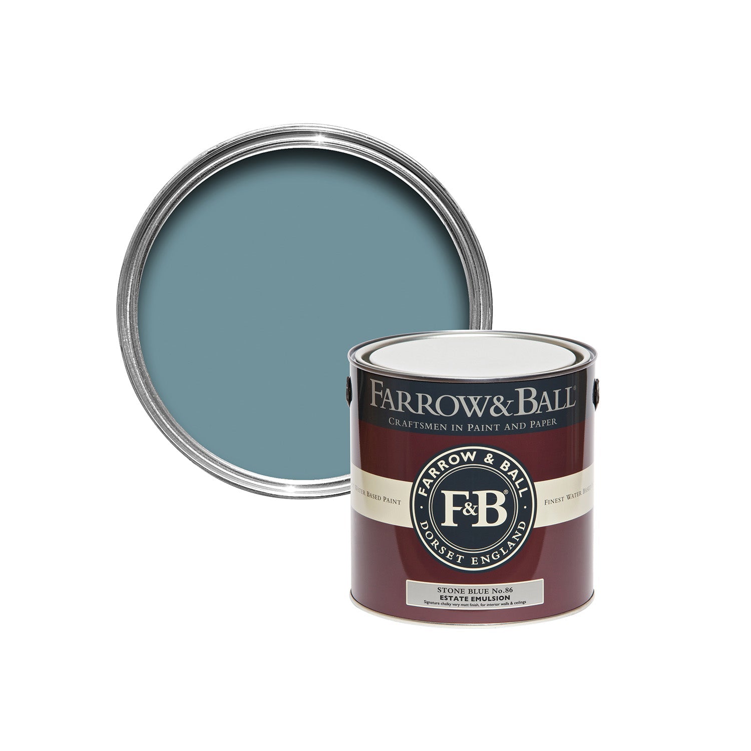 Farrrow & Ball Stone Blue No. 86 Sample Pot paint, duvallatelier.com