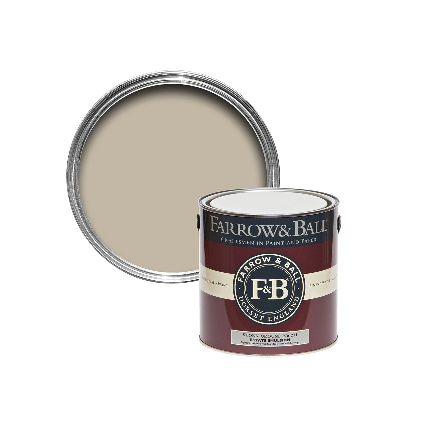 Farrow & Ball Stony Ground No. 211 Sample Pot paint, duvallatelier.com