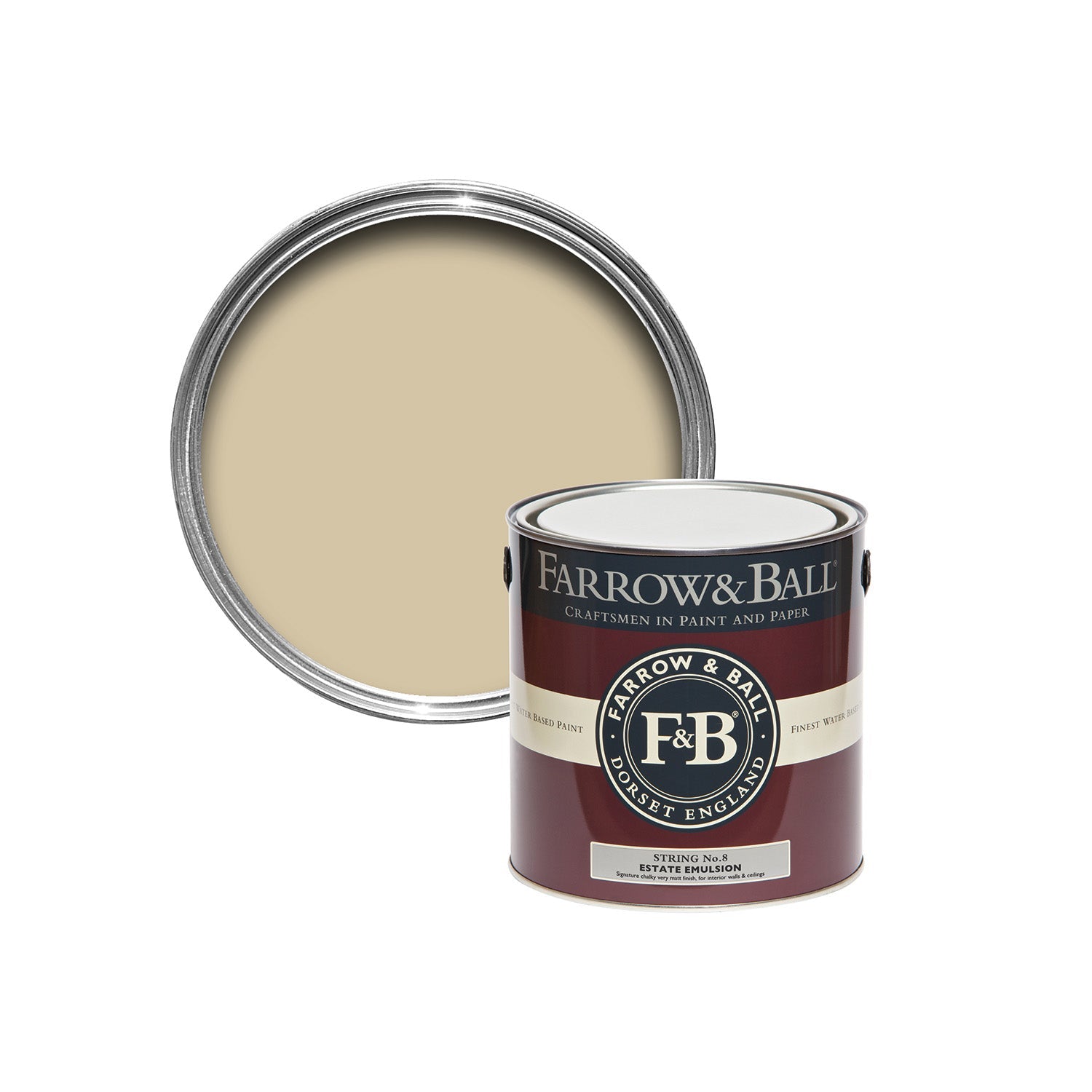 Farrow & Ball String No. 8 paint sample pot, duvallatelier.com