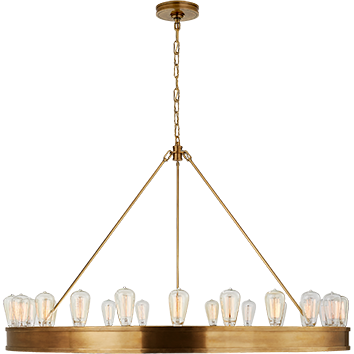Visual Comfort Roark 40" Modular Ring Chandelier - Duvall Atelier Finish: Natural Brass