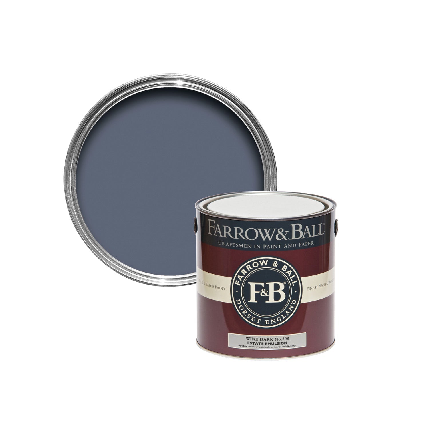 Farrow & Ball Wine Dark No. 308 paint Sample Pot, duvallatellier.com