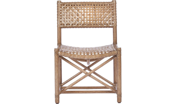 LACED RAWHIDE ARMLESS CHAIR by McGuire