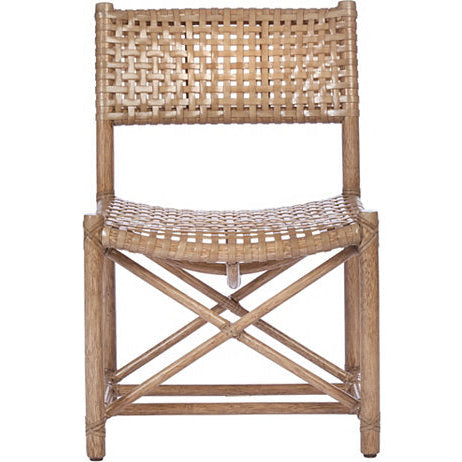 ANTALYA LACED RAWHIDE ARMLESS CHAIR by McGuire, DUVALLATELIER.COM
