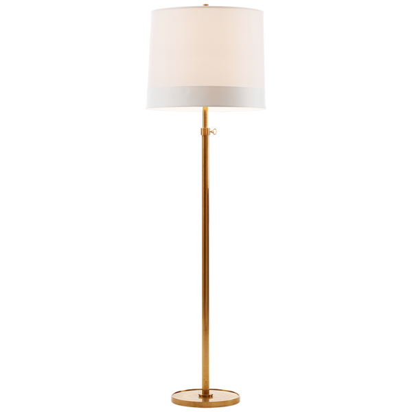 Simple Floor Lamp with Silk or Linen Banded Shade
