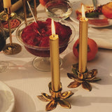 TRUDON GOLD PLATED FLOWER CANDLESTICK