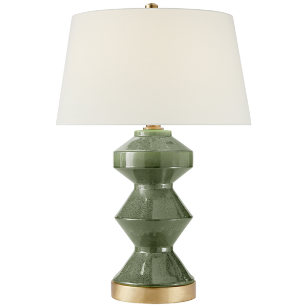 Weller Zig-Zag Table Lamp WITH LINEN SHADE