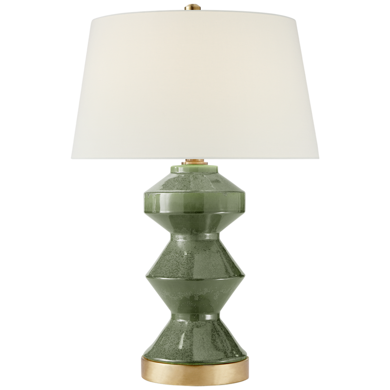 Weller Zig-Zag Table Lamp WITH LINEN SHADE