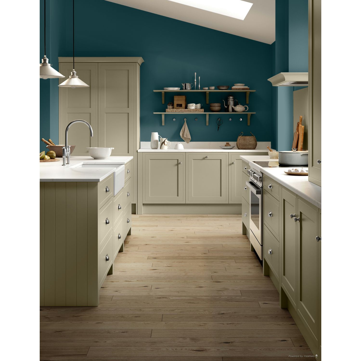 Farrow &amp; Ball Coppice Blue No. G9 paint, duvallatelier.com