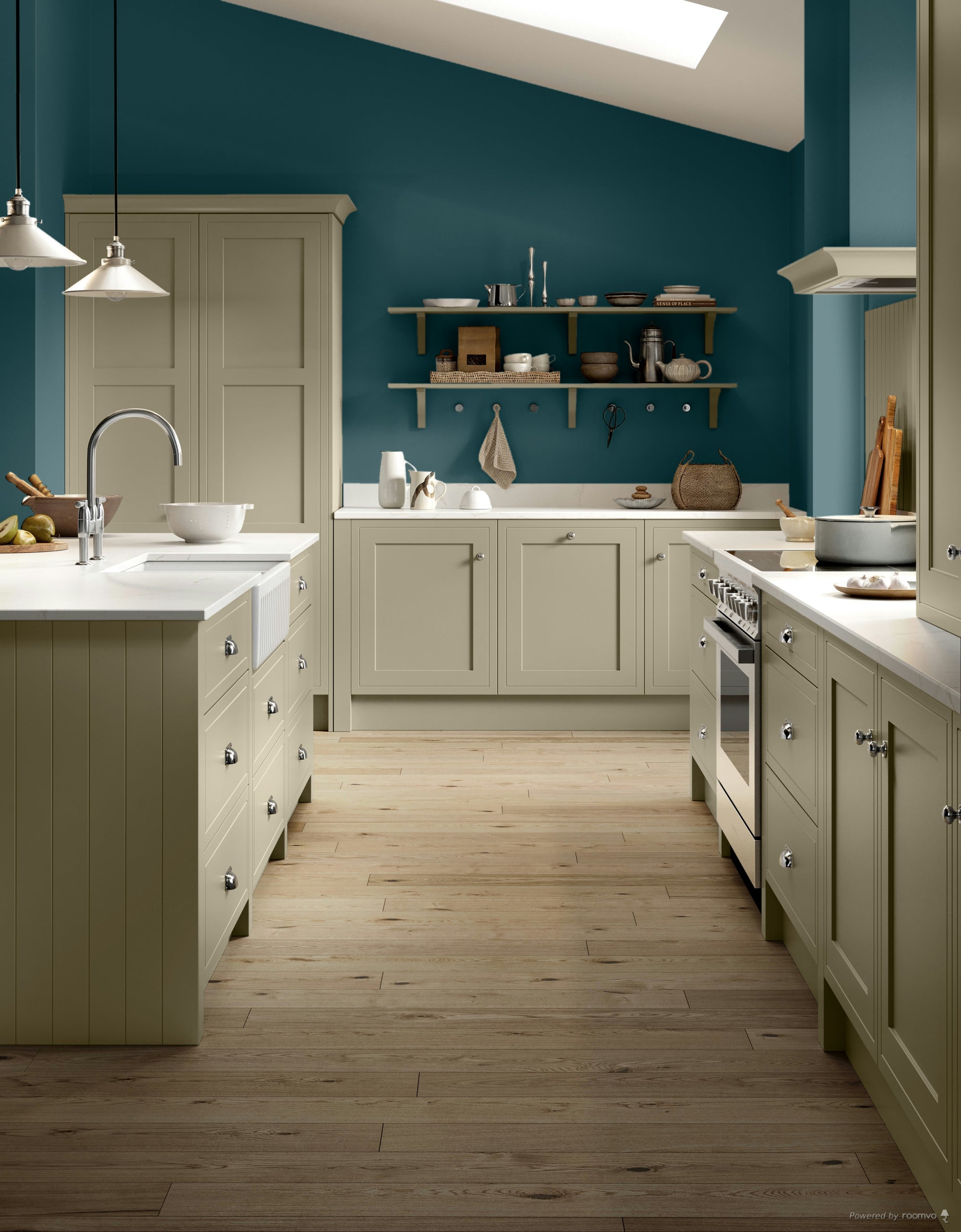 Farrow &amp; Ball Coppice Blue No. G9 paint, duvallatelier.com