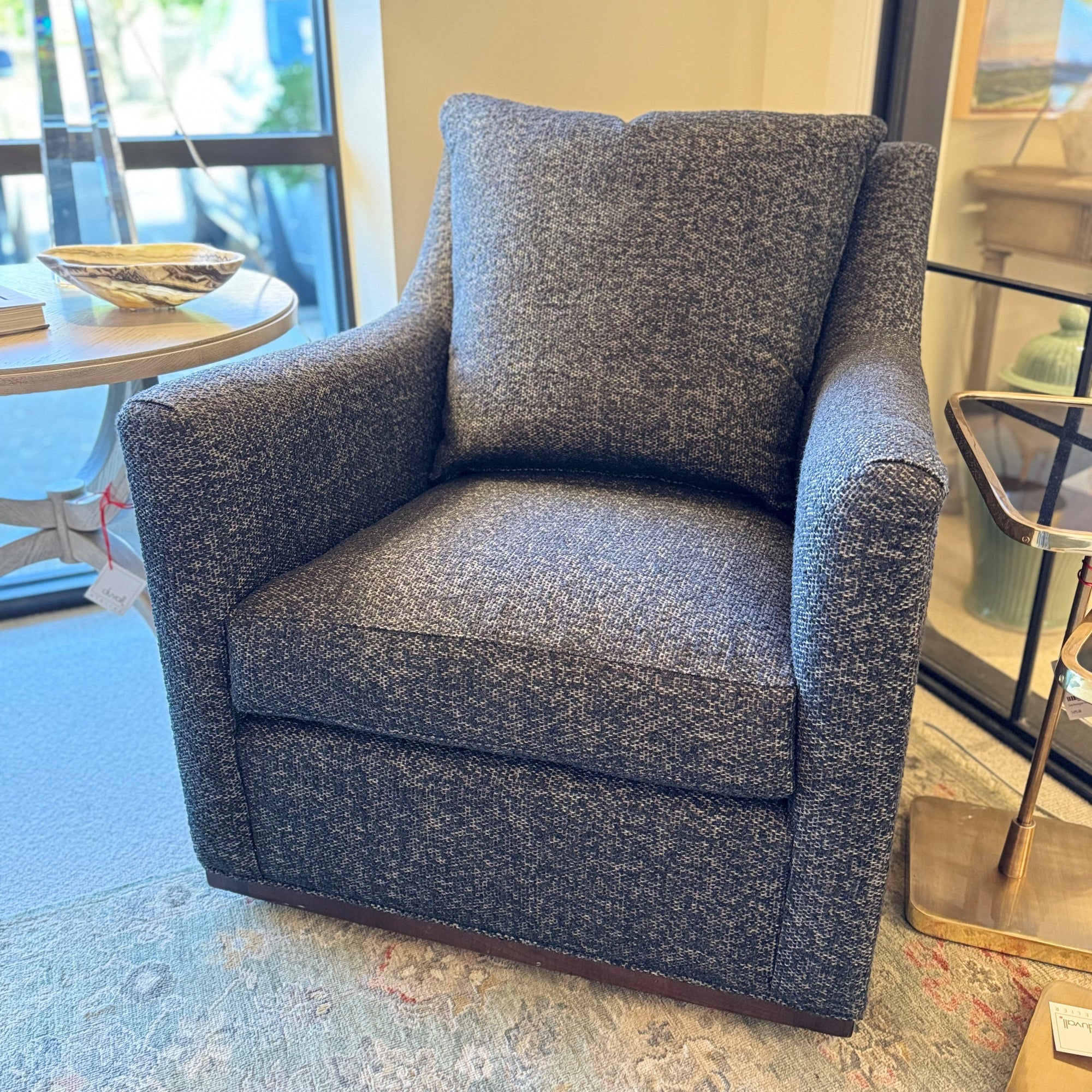 Jamestown Swivel in Black Boucle, duvallatelier.com