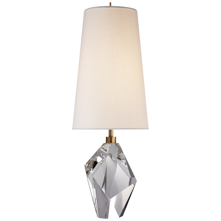 HALCYON ACCENT TABLE LAMP IN CRYSTAL WITH LINEN SHADE