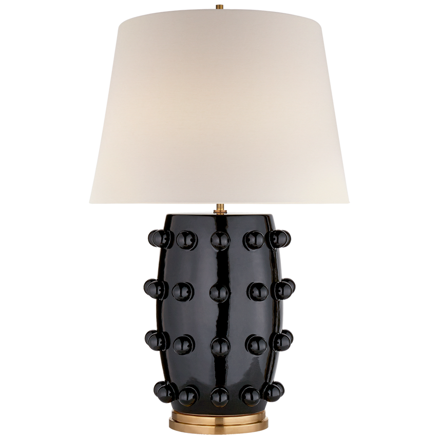 Linden Medium Lamp Black WITH LINEN SHADE