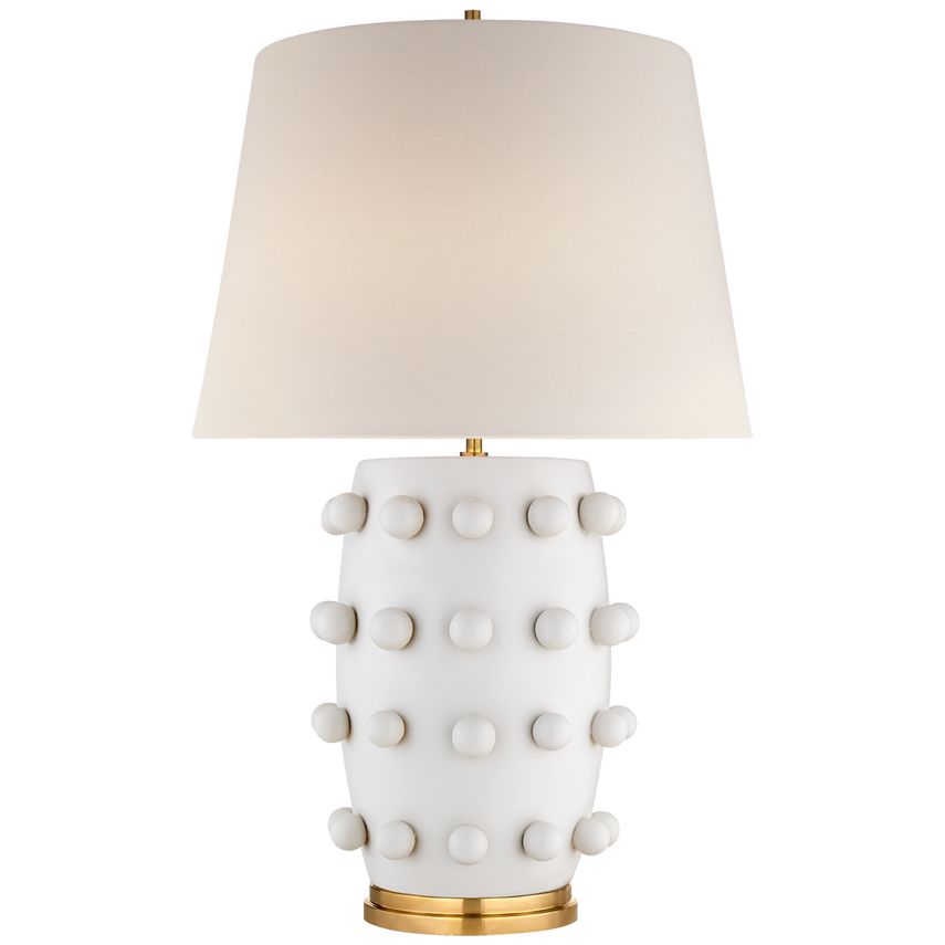 Linden Medium Lamp White With Linen Shade