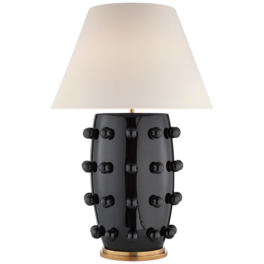 LINDEN LARGE TABLE LAMP BLACK WITH LINEN SHADE