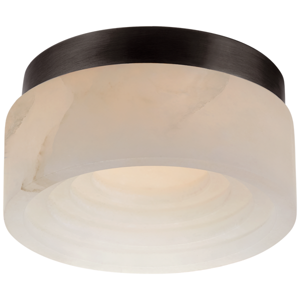 OTTO 5" SOLITAIRE FLUSH MOUNT IN BRONZE WITH ALABASTER