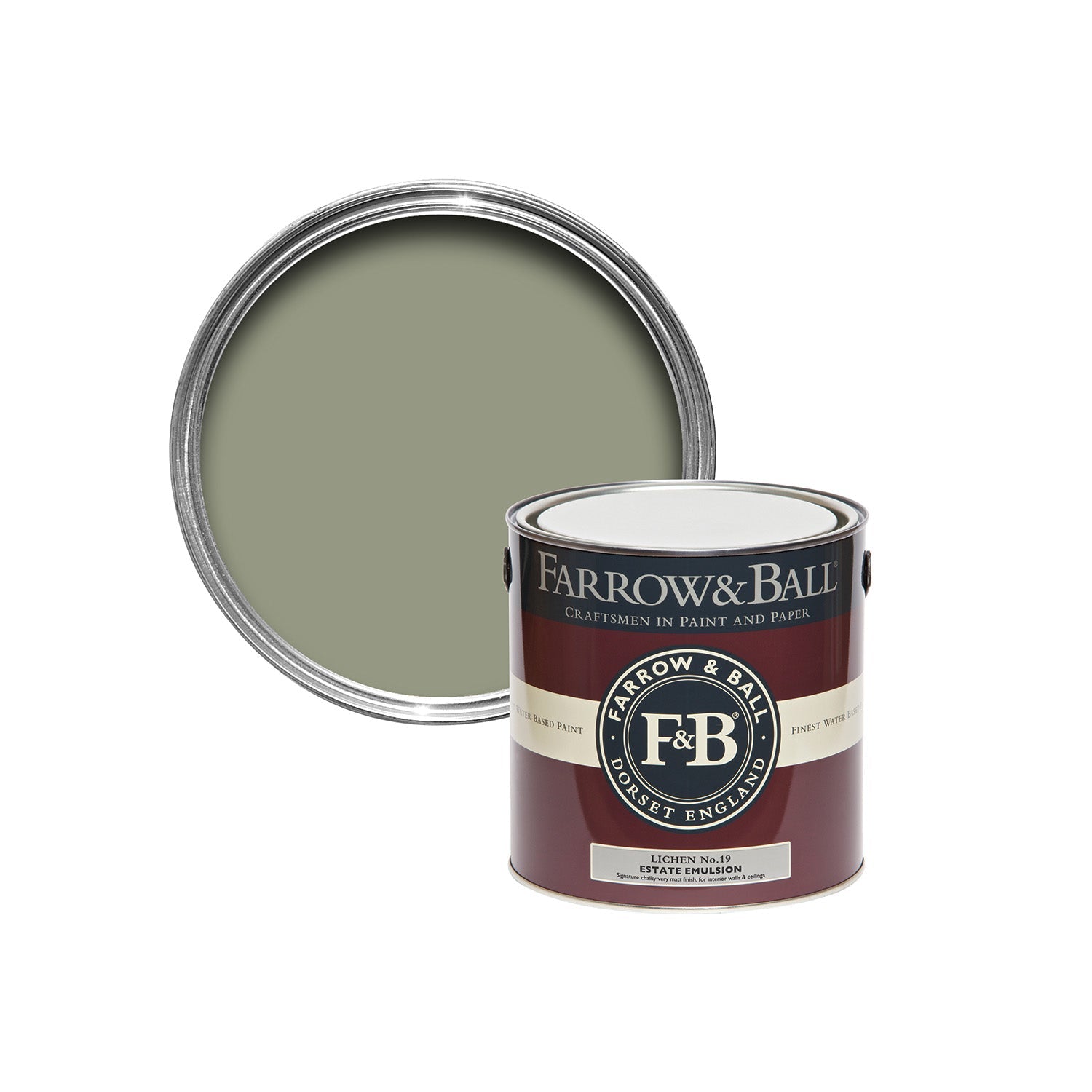 Farrow & Ball Lichen No. 19 paint sample pot, duvallatelier.com
