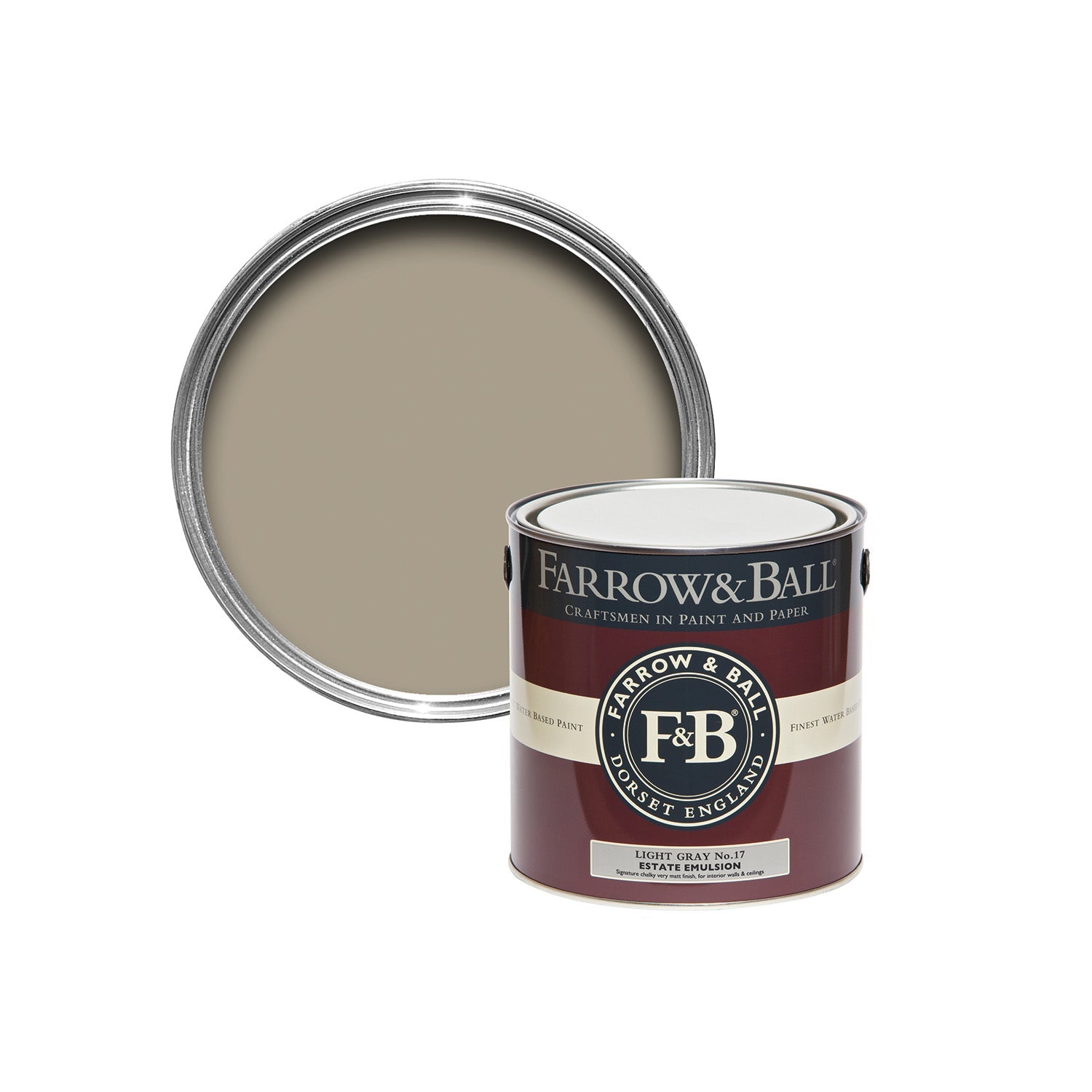 Farrow & Ball Light Gray No. 17 Sample Pot paint, duvallatelier.com