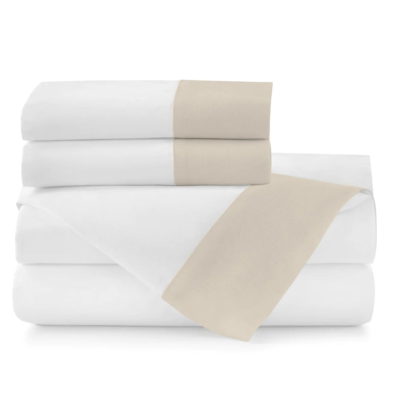 PEACOCK ALLEY MANDALAY LINEN CUFF SHEET SET  in Linen