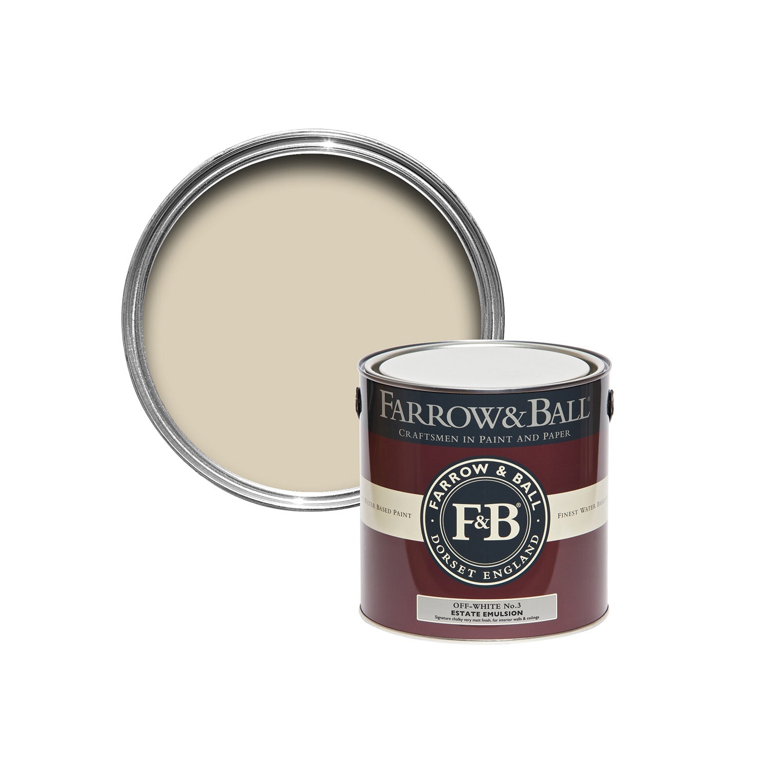 Farrow &amp; Ball Off-White No, 3 paint sample pot, duvallatelier.com