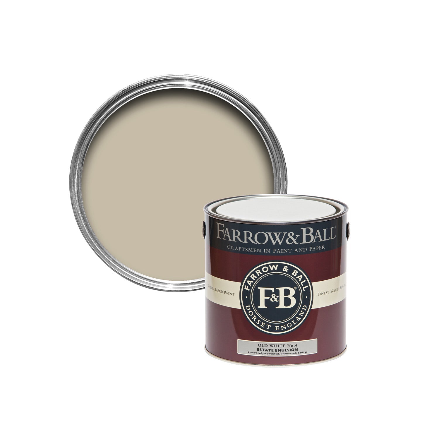 Farrow & Ball Old White No. 4 paint sample pot, duvallatelier.com