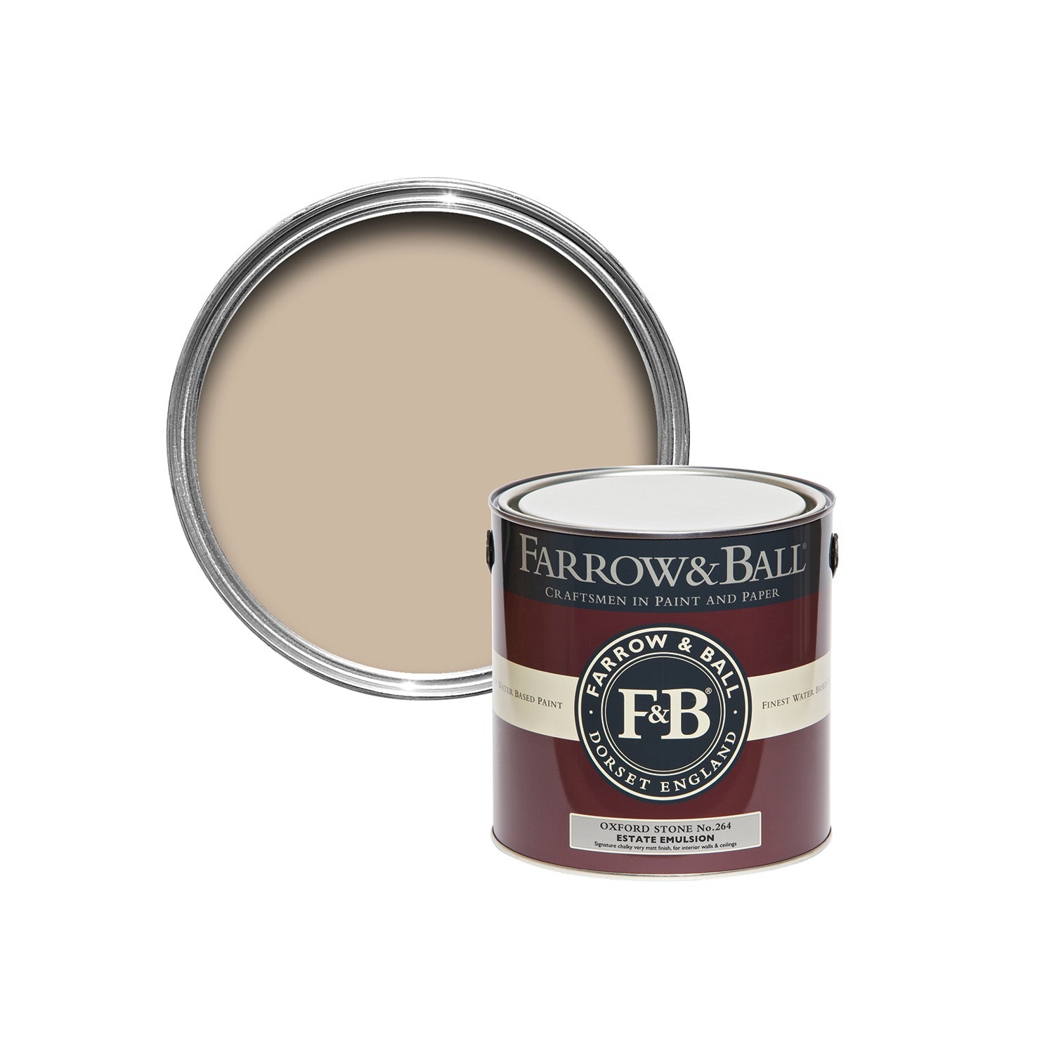 Farrow & Ball Oxford Stone No. 264 paint sample pot, duvallatelier.com