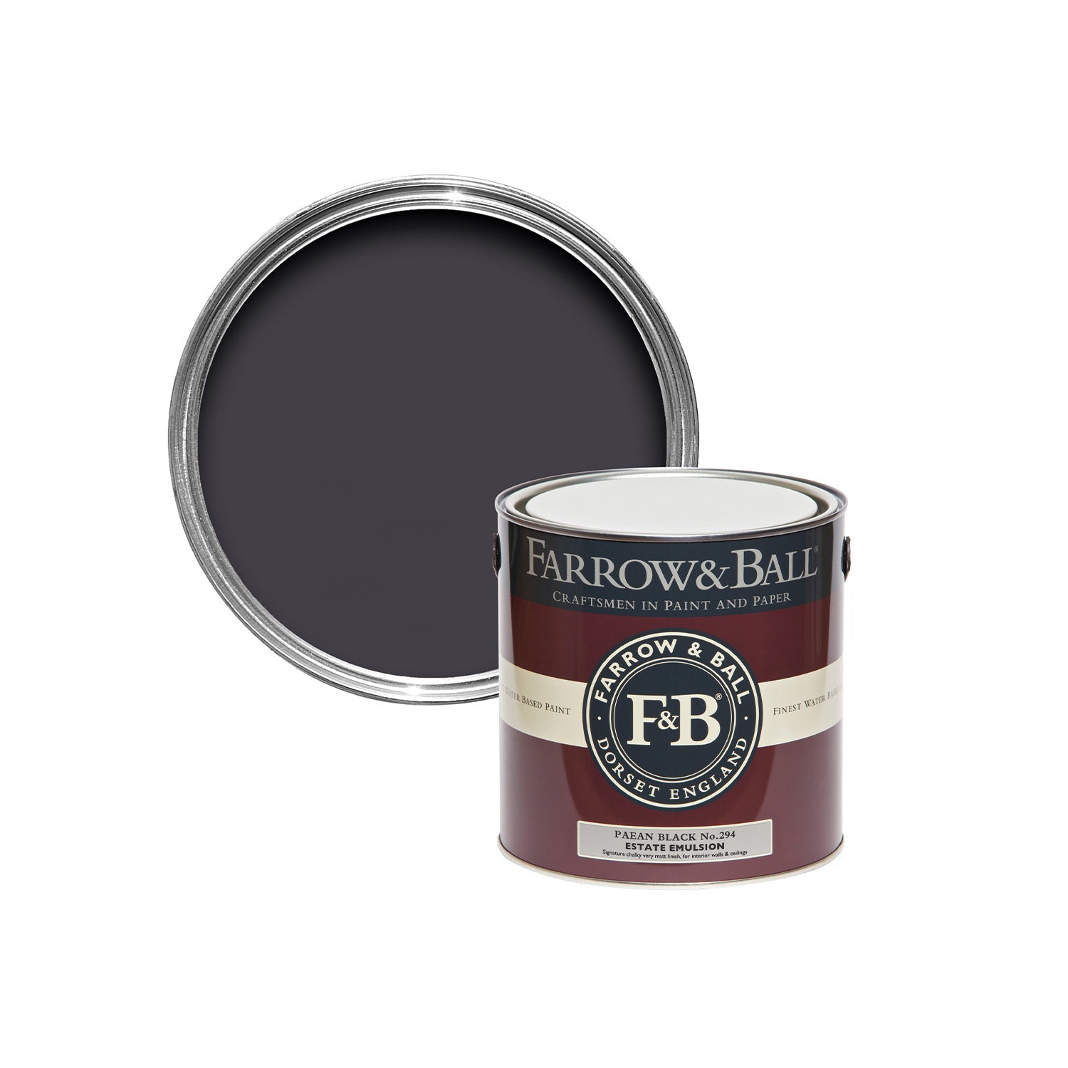 Farrow & Ball Paean Black No. 294 paint Sample Pot, duvallatelier.com
