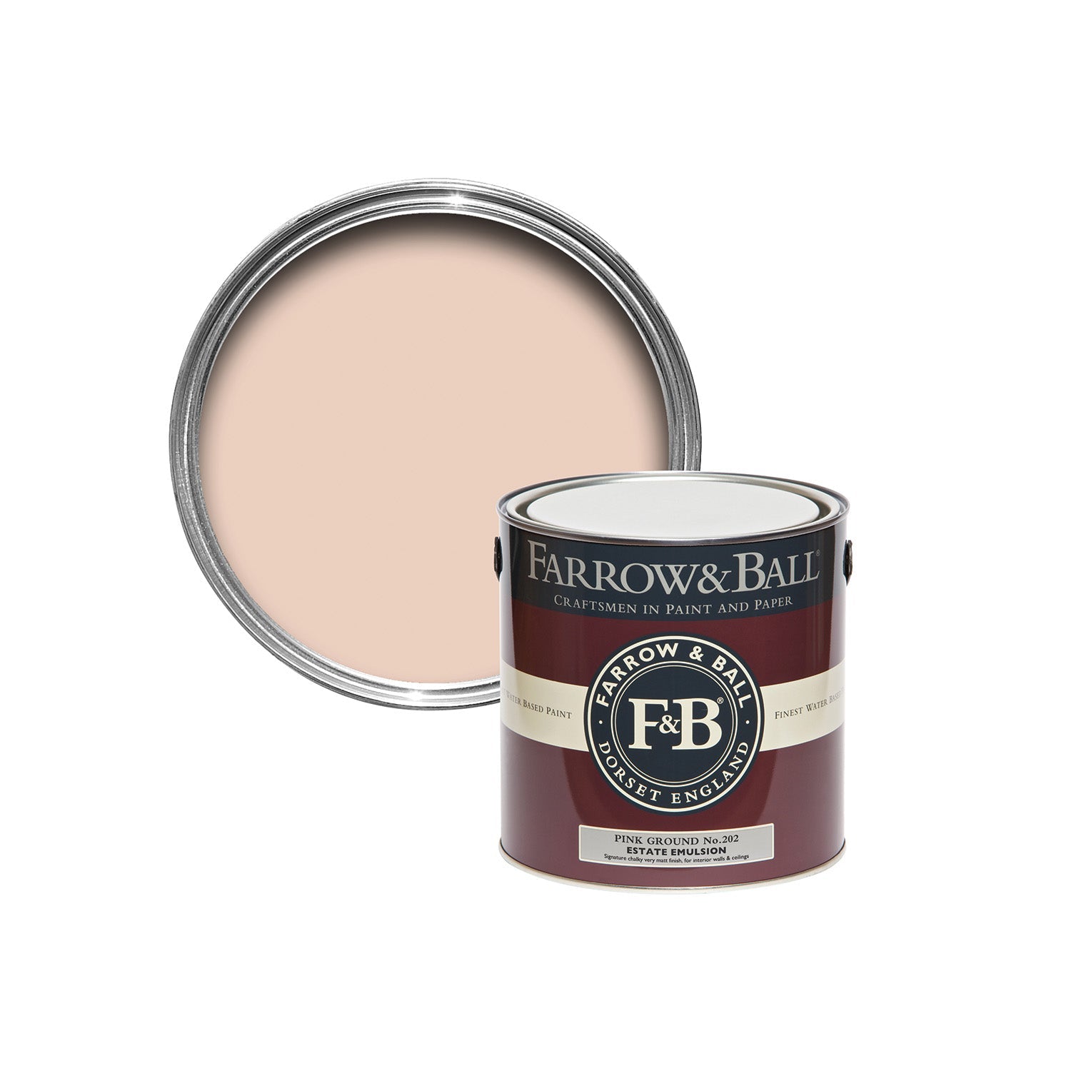 Farrow & Ball Pink Ground No. 202 paint sample pot, duvallatelier.com