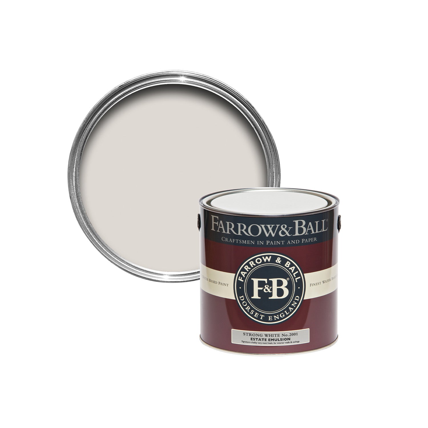 Farrow &amp; Ball Strong White No. 2001 paint sample pot, duvallatelier.com