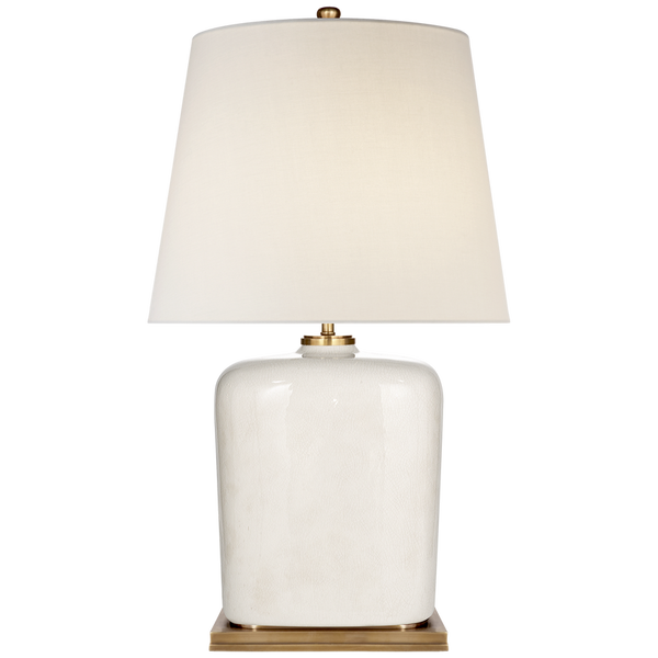 Mimi Table Lamp in Tea Stain Crackle WITH LINEN SHADE