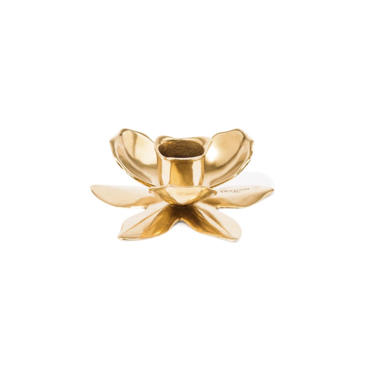 TRUDON GOLD PLATED FLOWER CANDLESTICK
