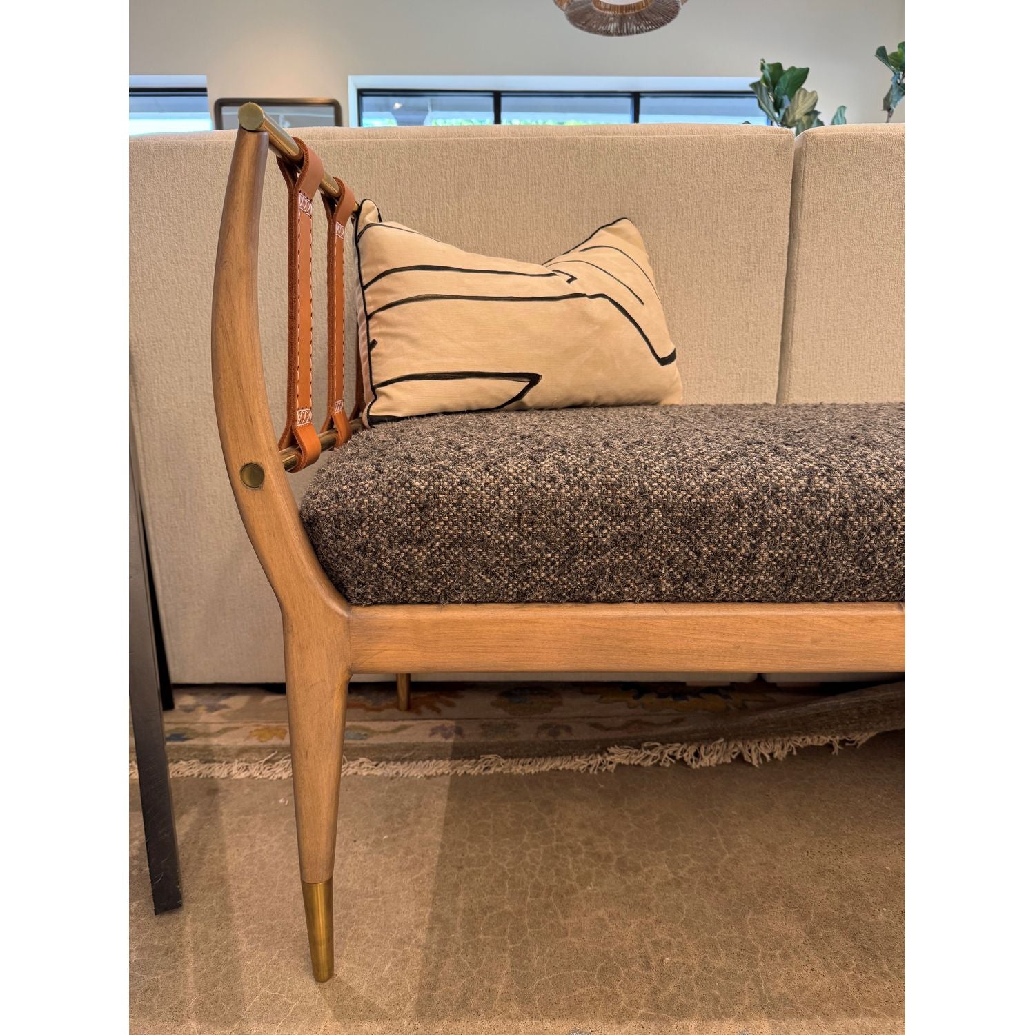 Yanasi Bench in Black Boucle, duvallatelier.com