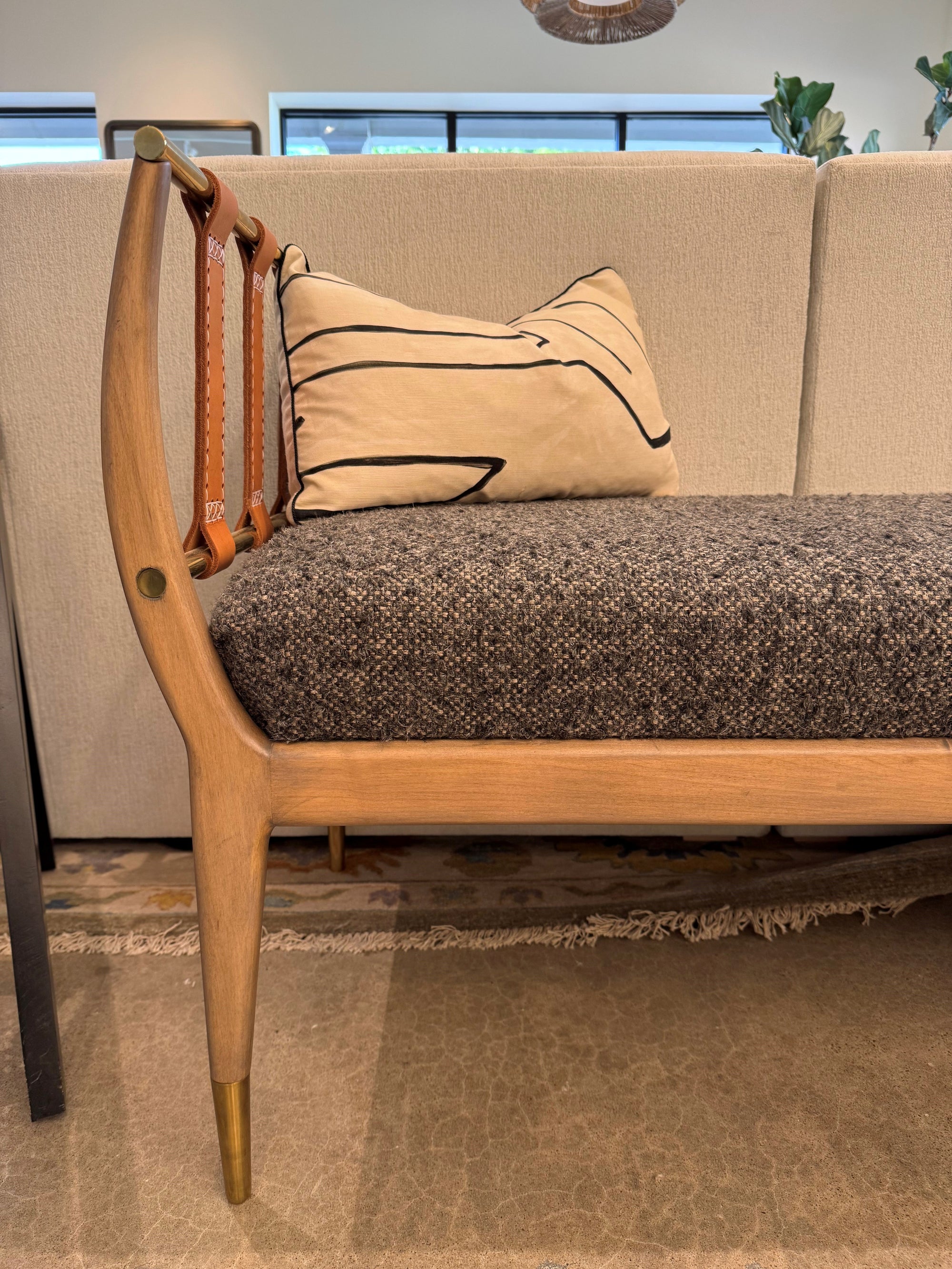 Yanasi Bench in Black Boucle, duvallatelier.com
