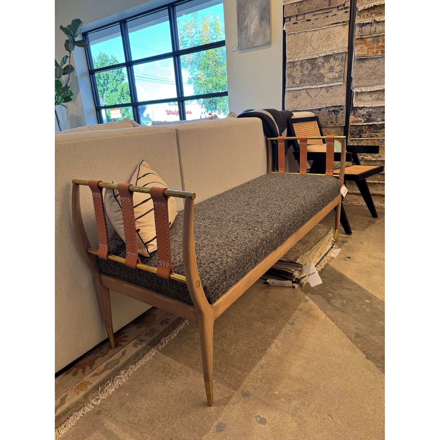 Yanasi Bench in Black Boucle, duvallatelier.com