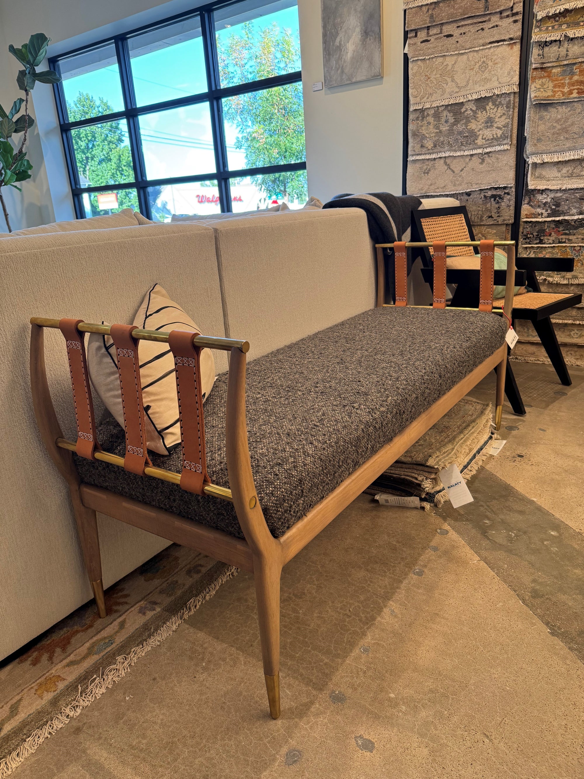 Yanasi Bench in Black Boucle, duvallatelier.com