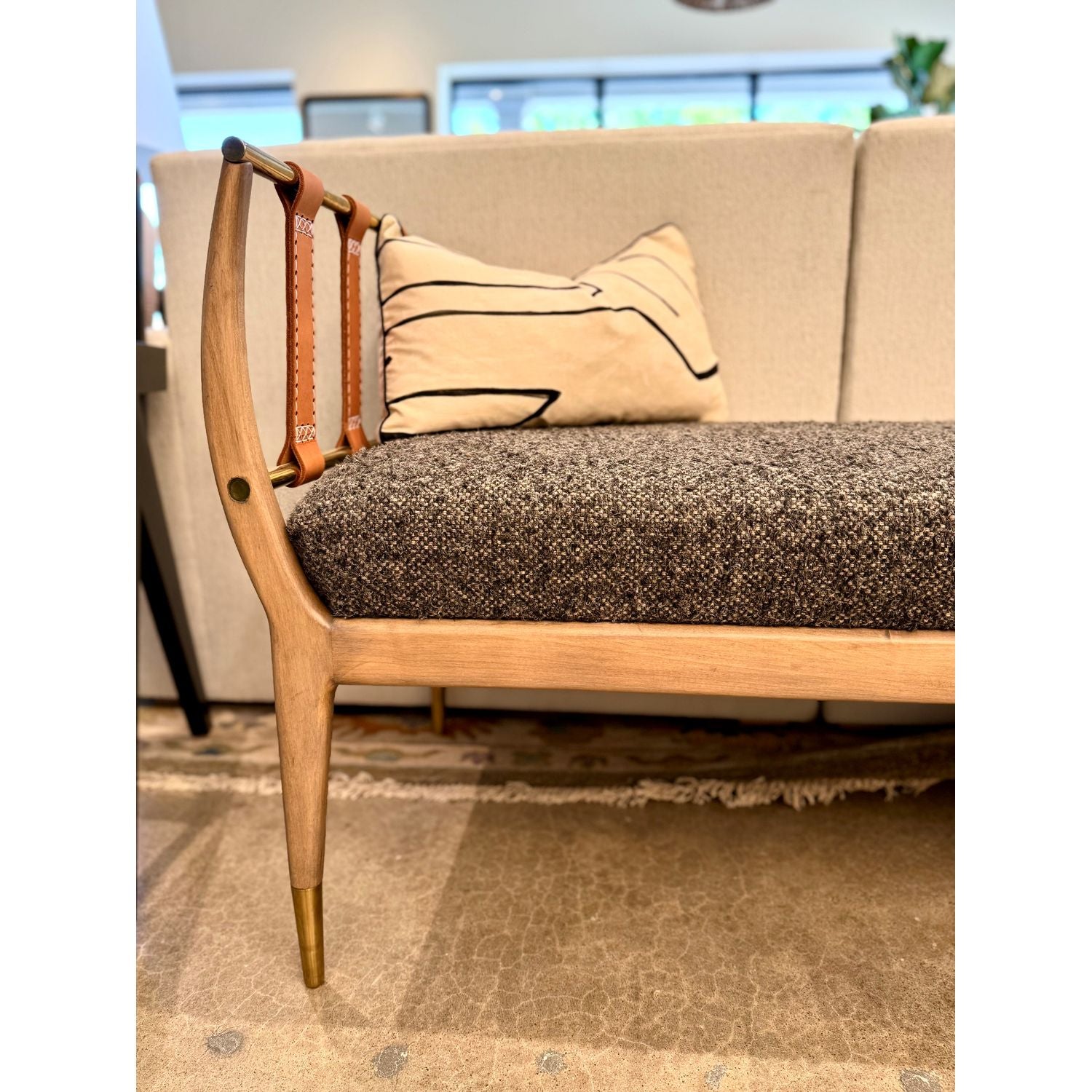 Yanasi Bench in Black Boucle, duvallatelier.com