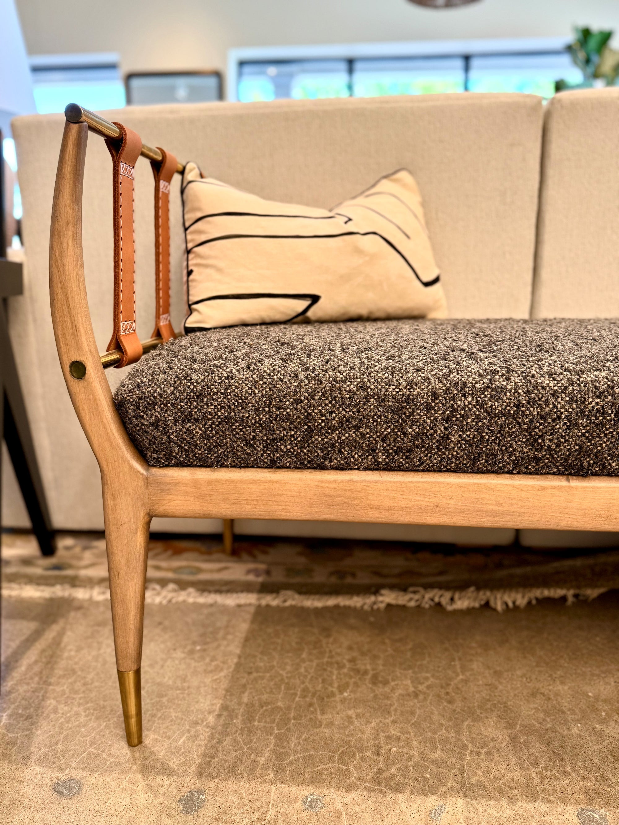 Yanasi Bench in Black Boucle, duvallatelier.com