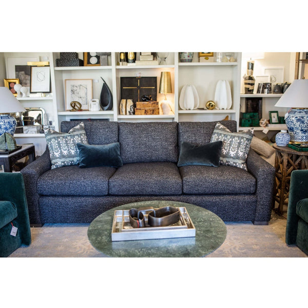 Netherton Sofa in Black Boucle Cozy up with a book or watch a movie in our netherton sofa. This sofa is available to order in fabric or leather. Duvall Atelier