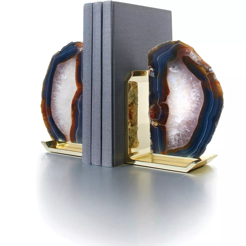  The Fim Bookends are designed to frame your treasured books with style. Crafted from semi-precious gems formed inside ancient lava streams, and polished silver and gold, these timeless classics are heirloom-quality pieces. Known for: promoting reading coast-to-coast, from the classics, to modern literature.