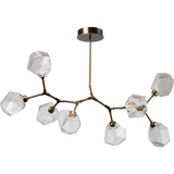 OAH -  26"-83", adjustable  WIDTH - 46.2"  DEPTH - 29.0"  ELECTRICAL QUANTITY - 8  ELECTRICAL TYPE - LED  WATTAGE - 21  LUMENS -1440  COLOR TEMP - 2700 A ‘branching bubble’ chandelier unlike any other – the new Gem Modern Branch linear suspension replaces the uninspired bulb with one-of-a-kind handblown glass ‘gems’.
