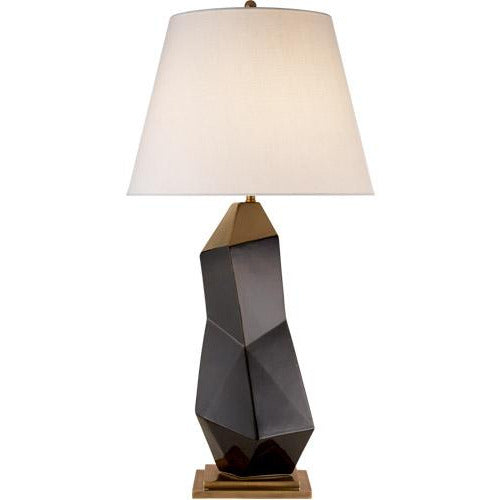 Visual Comfort Bayliss Table Lamp in Black with Linen Shade/ Duvall Atelier 