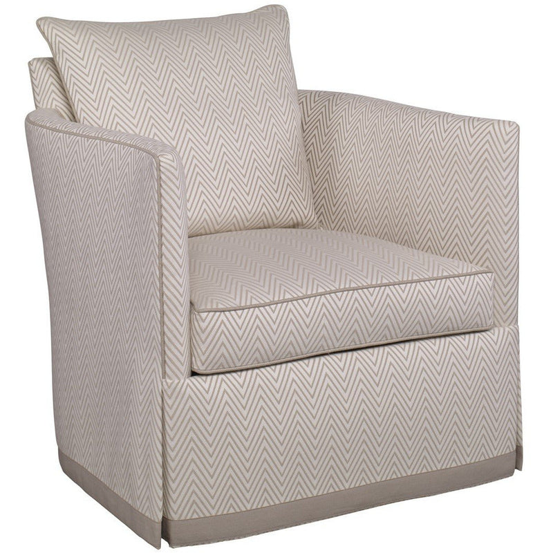 JESS SKIRTED SWIVEL CHAIR - Taupe Chenille
