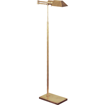 Visual Comfort Studio Swing Arm Floor Lamp in Hand Rubbed Antique Brass/ Duvall Atelier 